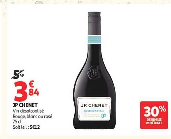 JP CHENET Vin désalcoolisé Rouge, blanc ou rosé 75cl