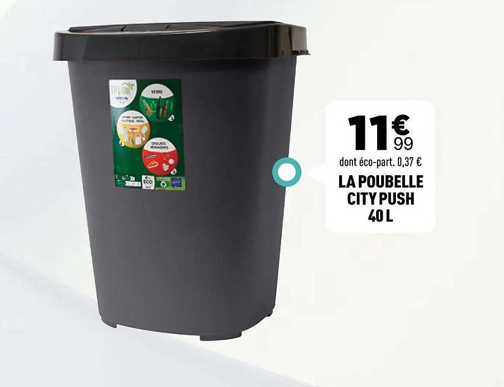 LA POUBELLE CITY PUSH 40 L