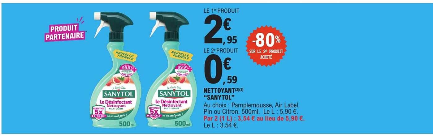 LE 1er PRODUIT 2€95 LE 2e PRODUIT 0€59