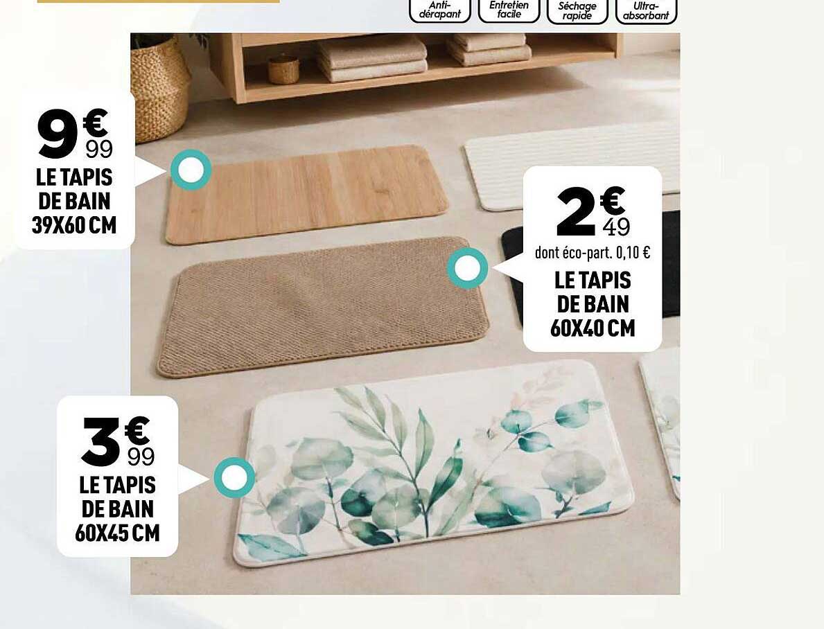 LE TAPIS DE BAIN 39X60 CM