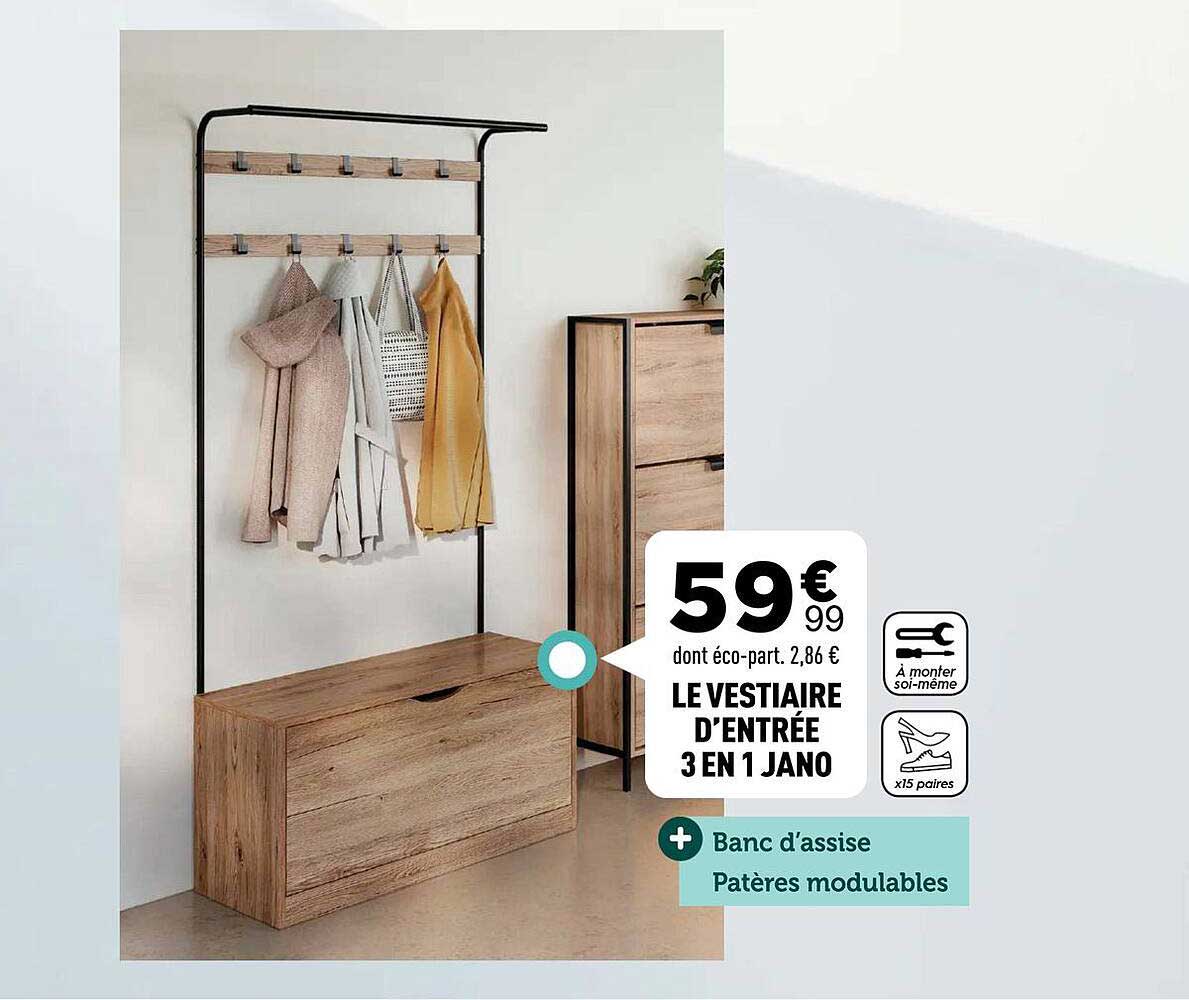 LE VESTIAIRE D’ENTRÉE 3 EN 1 JANO