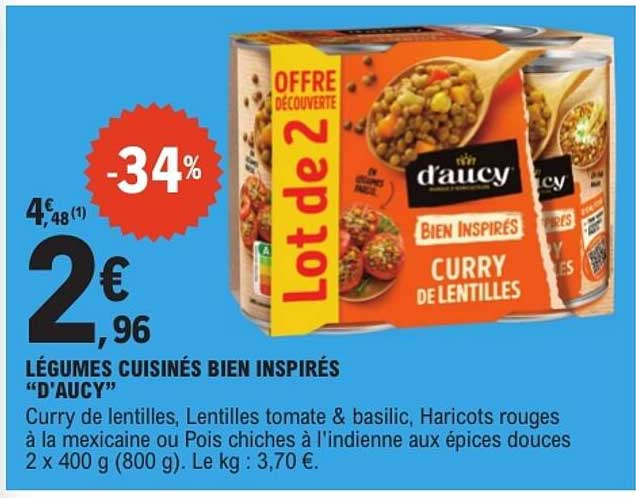 LÉGUMES CUISINÉS BIEN INSPIRÉS "D'AUCY"