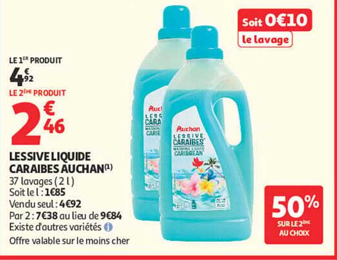 LESSIVE LIQUIDE CARAIBES AUCHAN