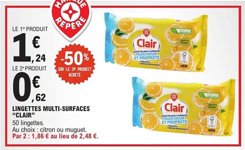 LINGETTES MULTI-SURFACES “CLAIR”