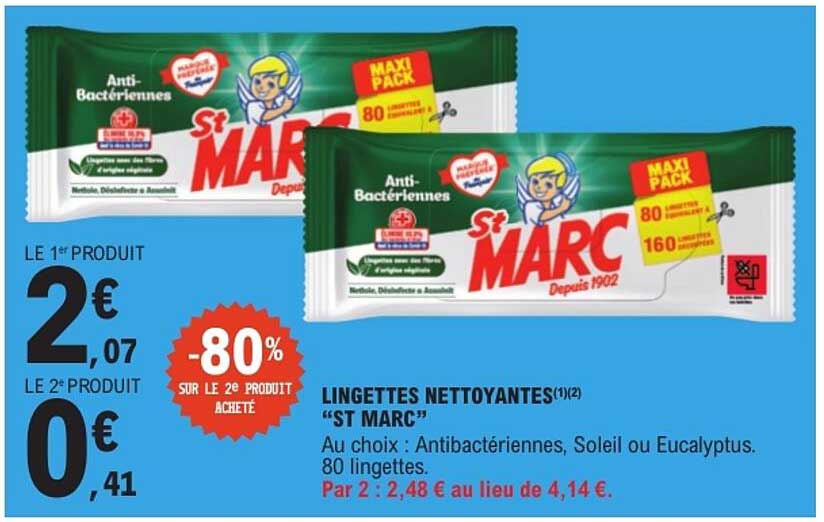 LINGETTES NETTOYANTES "ST MARC"