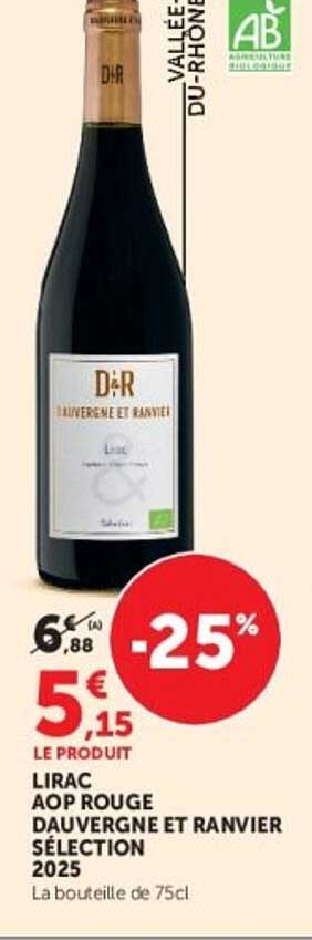 LIRAC AOP ROUGE DAUVERGNE ET RANVIER SÉLECTION 2025
