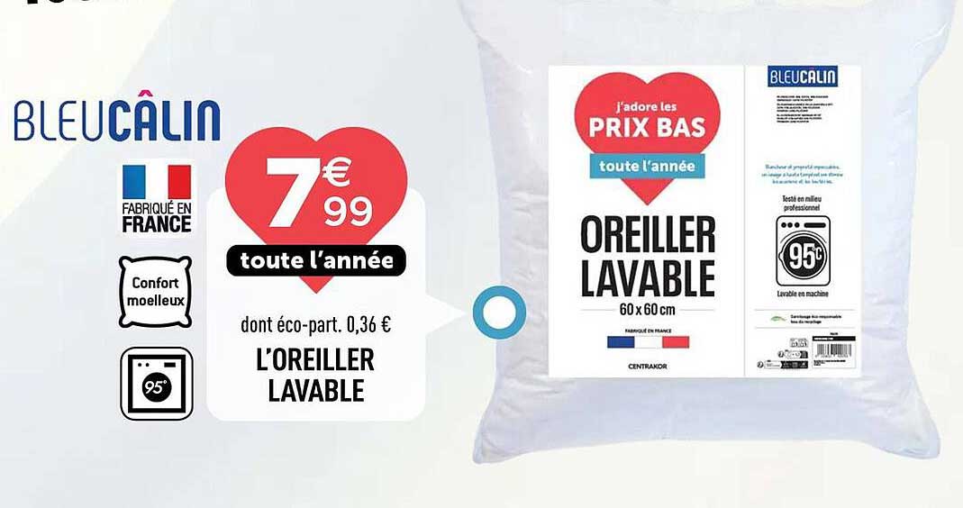 L’OREILLER LAVABLE