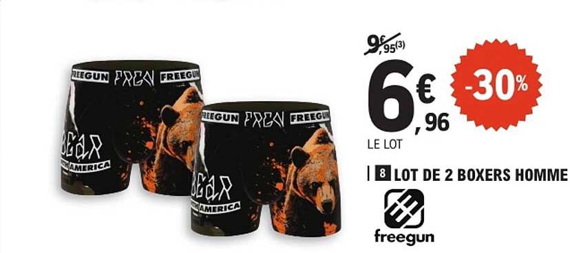 LOT DE 2 BOXERS HOMME