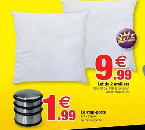 Lot de 2 oreillers