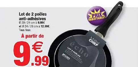Lot de 2 poêles anti-adhésives