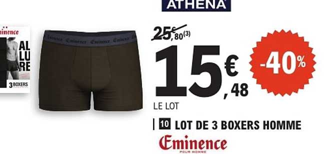 LOT DE 3 BOXERS HOMME