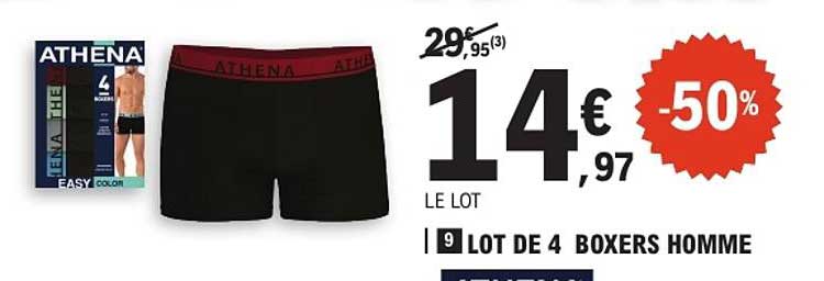 LOT DE 4 BOXERS HOMME