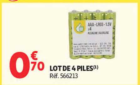 LOT DE 4 PILES(1) Réf. 566213