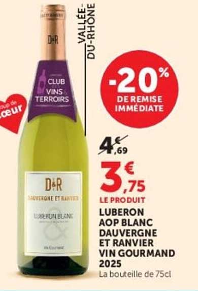 LUBERON AOP BLANC DAUVERGNE ET RANVIER VIN GOURMAND 2025