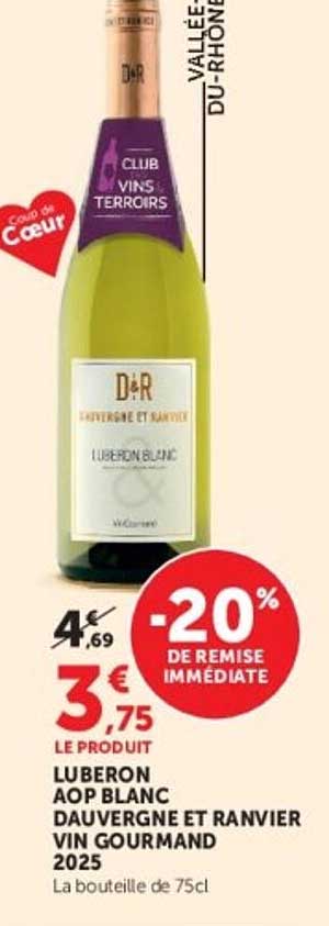 LUBERON AOP BLANC DAUVERGNE ET RANVIER VIN GOURMAND 2025