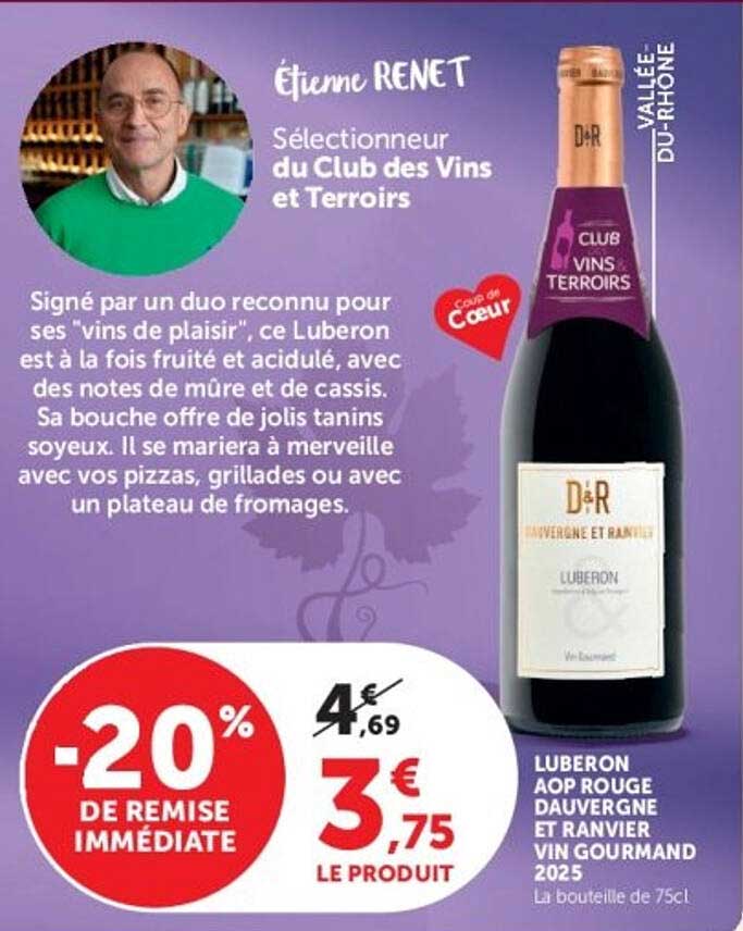LUBERON AOP ROUGE DAUVERGNE ET RANVIER VIN GOURMAND 2025