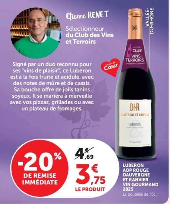 LUBERON AOP ROUGE DAUVERGNE ET RANVIER VIN GOURMAND 2025