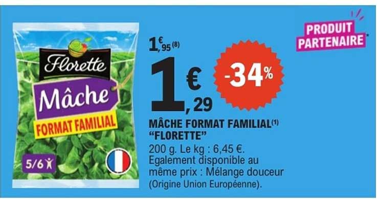 MÂCHE FORMAT FAMILIAL “FLORETTE”