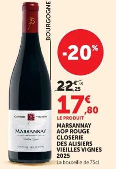 MARSANNAY AOP ROUGE CLOSERIE DES ALISIERS VIEILLES VIGNES 2025