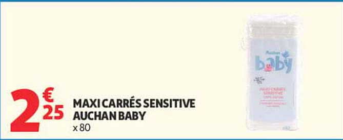 MAXI CARRES SENSITIVE AUCHAN BABY x 80