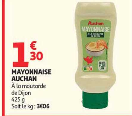 MAYONNAISE AUCHAN À la moutarde de Dijon 425 g