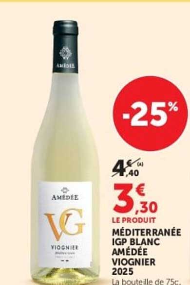 MÉDITERRANÉE IGP BLANC AMÉDÉE VIOGNIER 2025
