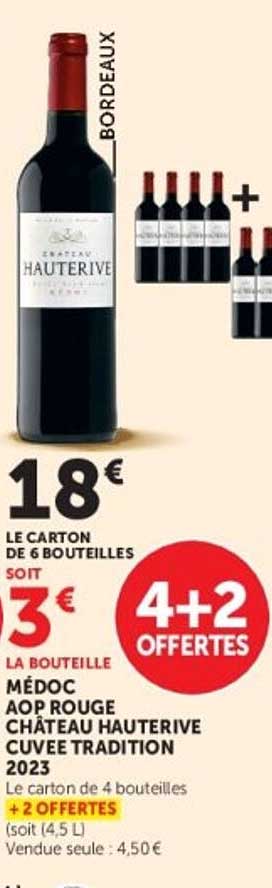 MÉDOC AOP ROUGE CHÂTEAU HAUTERIVE CUVEE TRADITION 2023