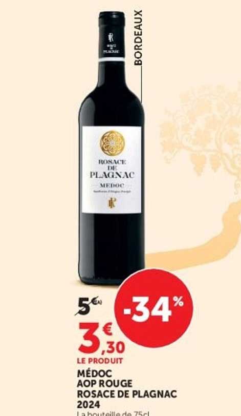 MÉDOC AOP ROUGE ROSACE DE PLAGNAC 2024