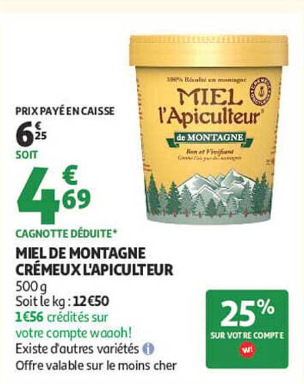 MIEL DE MONTAGNE CRÉMEUX L'APICULTEUR