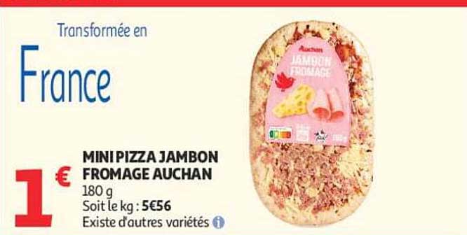 MINI PIZZA JAMBON FROMAGE AUCHAN