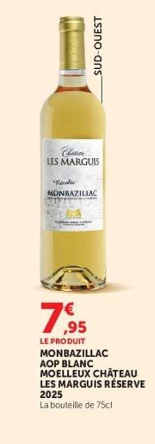 MONBAZILLAC AOP BLANC MOELLEUX CHÂTEAU LES MARGUIS RÉSERVE 2025