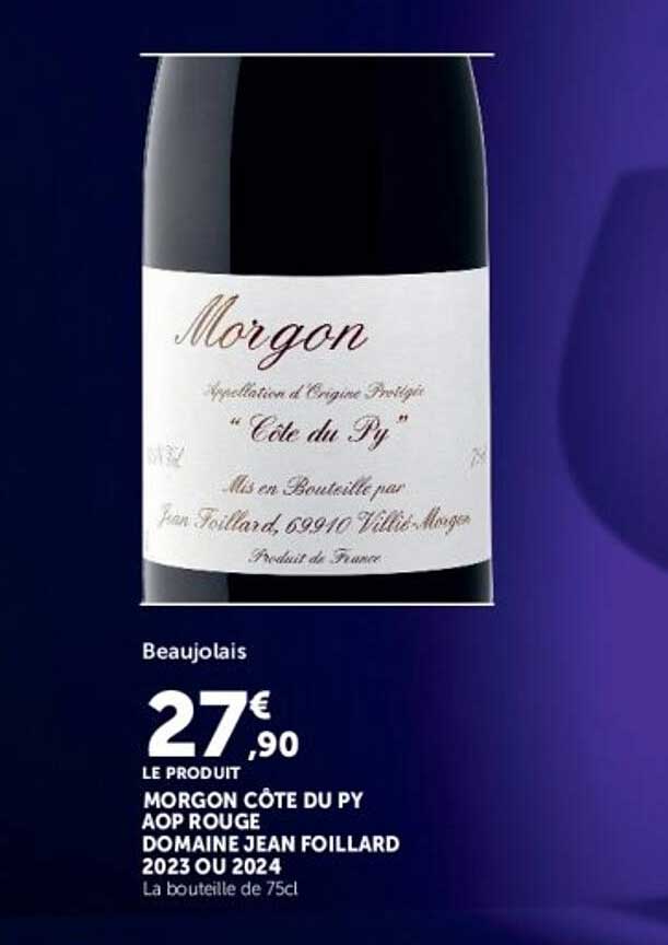 MORGON CÔTE DU PY AOP ROUGE DOMAINE JEAN FOILLARD 2023 OU 2024