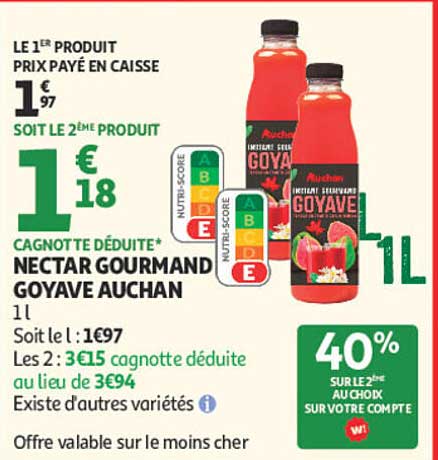 NECTAR GOURMAND GOYAVE AUCHAN
