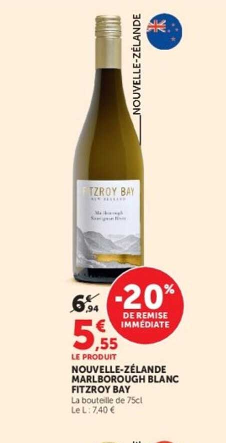 NOUVELLE-ZÉLANDE MARLBOROUGH BLANC FITZROY BAY