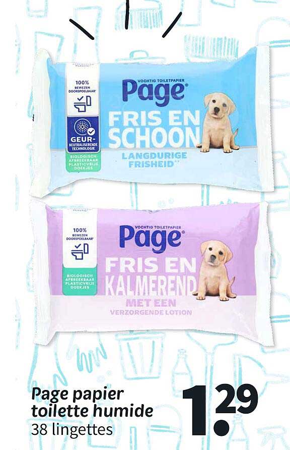 Page papier toilette humide 38 lingettes