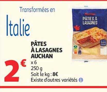 PÂTES À LASAGNES AUCHAN