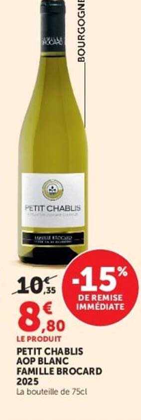 PETIT CHABLIS AOP BLANC FAMILLE BROCARD 2025