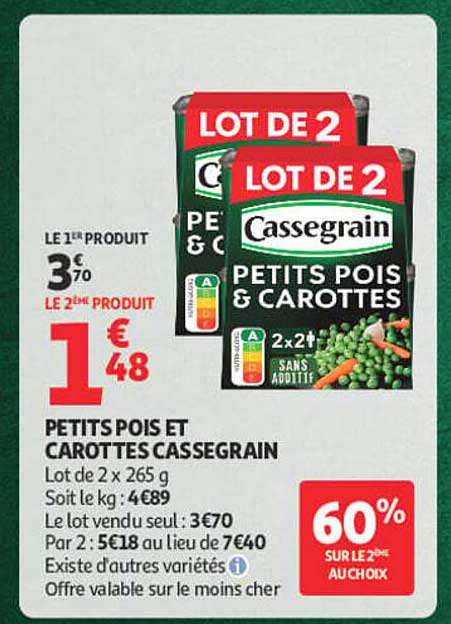 PETITS POIS ET CAROTTES CASSEGRAIN