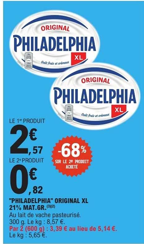 "PHILADELPHIA" ORIGINAL XL 21% MAT.GR.(3)²
