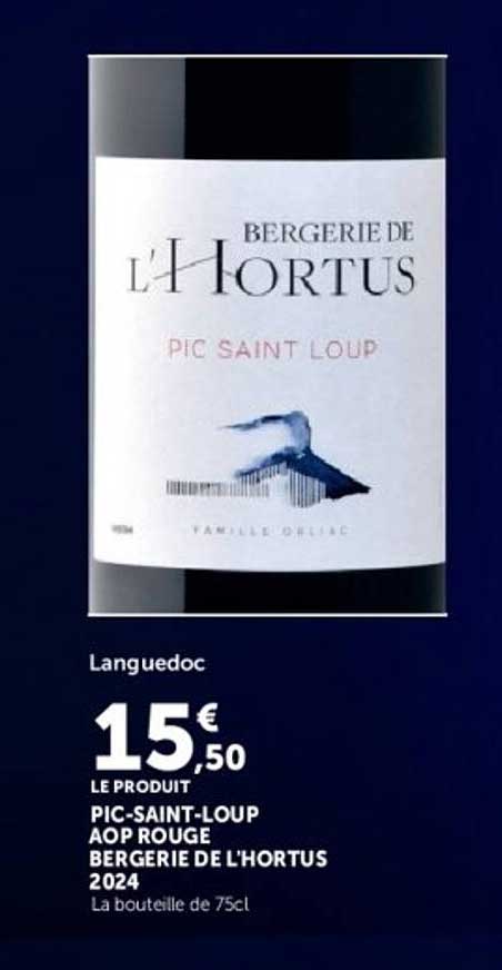 PIC-SAINT-LOUP AOP ROUGE BERGERIE DE L'HORTUS 2024