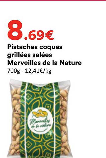 Pistaches coques grillées salées Merveilles de la Nature