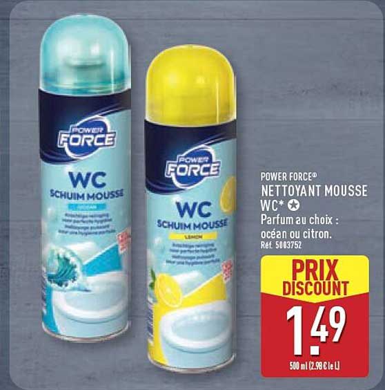POWER FORCE® NETTOYANT MOUSSE WC* ★ Parfum au choix : océan ou citron. Réf. 5003752