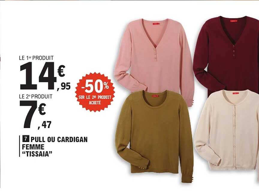 PULL OU CARDIGAN FEMME “TISSAIA”