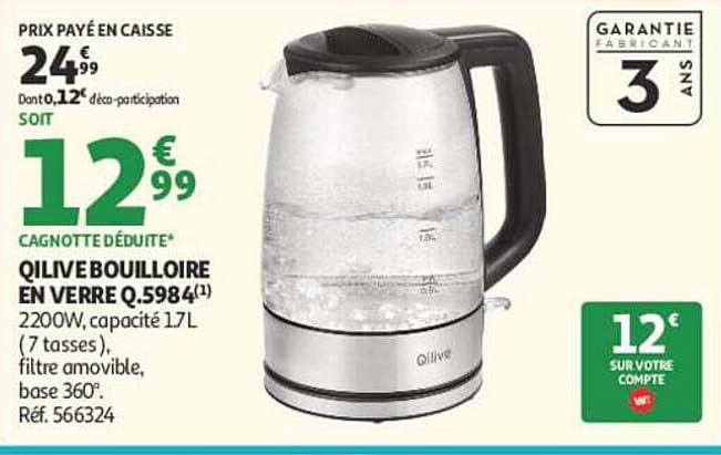 QILIVE BOUILLOIRE EN VERRE Q.5984