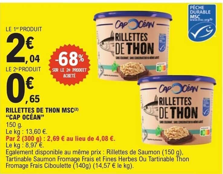 RILLETES DE THON MSC “CAP OCÉAN”