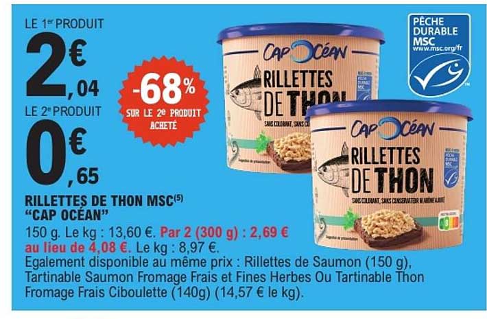 RILLETTES DE THON MSC CAP OCÉAN
