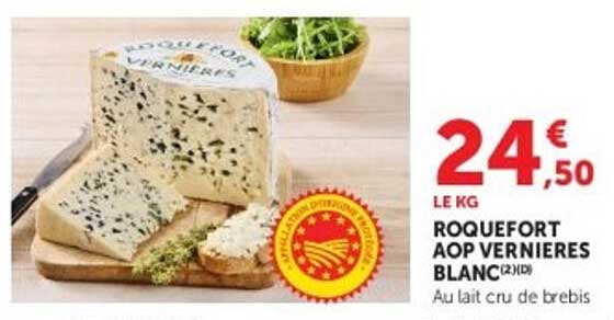 ROQUEFORT AOP VERNIERES BLANC(2)D au lait cru de brebis