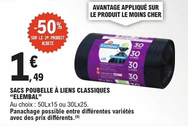 SACS POUBELLE À LIENS CLASSIQUES “ELEMBAL”