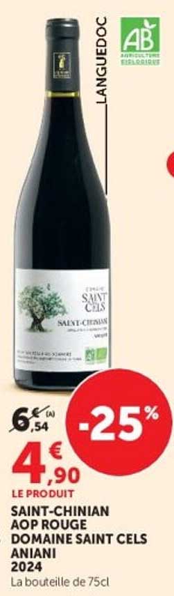 SAINT-CHINIAN AOP ROUGE DOMAINE SAINT CELS ANIANI 2024