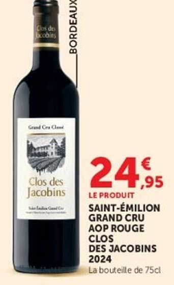 SAINT-ÉMILION GRAND CRU AOP ROUGE CLOS DES JACOBINS 2024